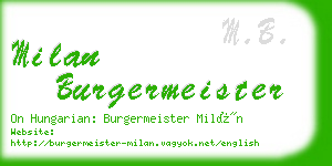 milan burgermeister business card